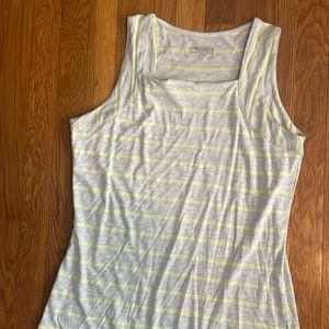 Gray and yellow striped dress